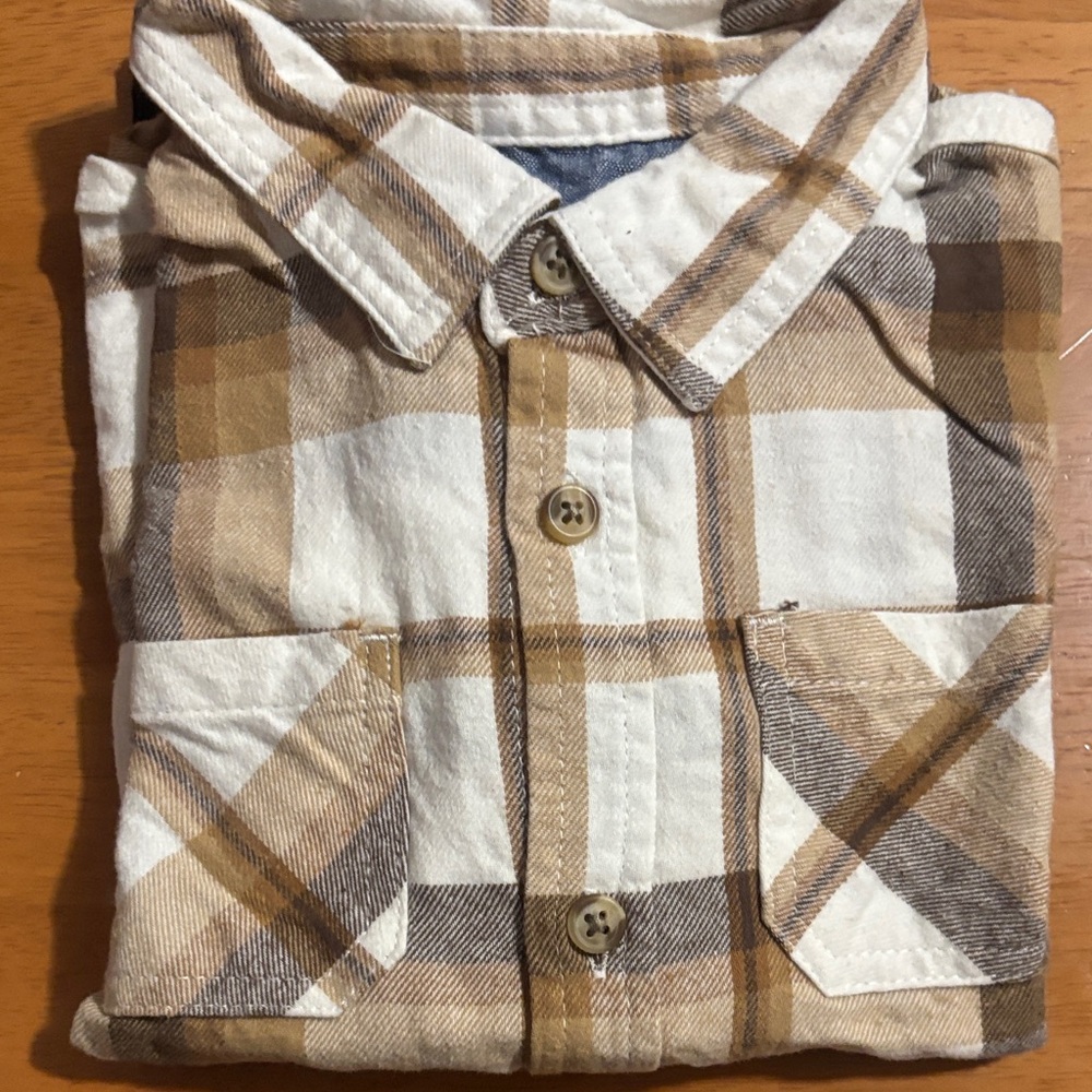 Weatherproof Kids Plaid Shirt - Brown and Cream